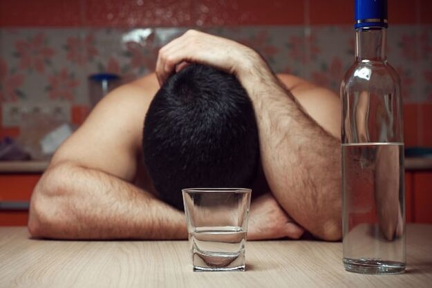 Male alcoholism with fatal consequences for the body