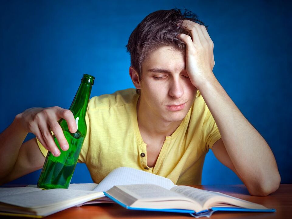tired student with beer, how to stop drinking
